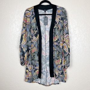 Very J paisley kimono sleeve cardigan cover up